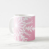 Weiße Schneeflocke auf Pink Happy Holidays Kaffeetasse