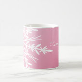 Weiße Schneeflocke auf Pink Happy Holidays Kaffeetasse