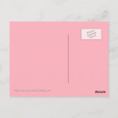 Weiße Schneeflocke auf rosa Aquarellfarbe Hintergr Postkarte (Rückseite)