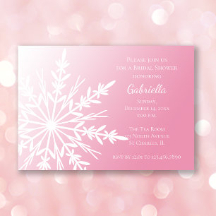 Weiße Schneeflocke auf rosa Winter-Braut-Party RSVP Karte