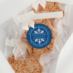 Weiße Schneeflocke aus dem Weihnachtsgebäck der Kü Runder Aufkleber