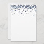 Weiße Schneeflocke, blaue Winterfeier Einladung (Rückseite)