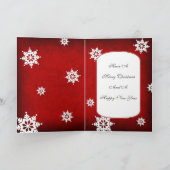 Weiße Schneeflocke-faltende Weihnachtskarte Feiertagskarte (Innenseite)