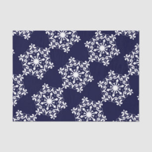 Weiße Schneeflocke in dunkelblau Seidenpapier