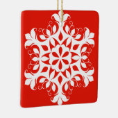 Weiße Schneeflocke Keramikornament (Rechts)