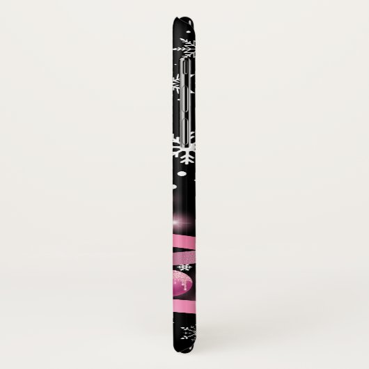 Weiße Schneeflocke Light Pink Ribbon Weihnachtsbau Case-Mate iPhone Hülle (Hinten/Links)