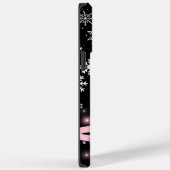 Weiße Schneeflocke Light Pink Ribbon Weihnachtsbau Case-Mate iPhone Hülle (Rückseite / Rechts)