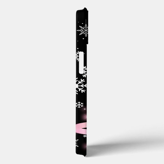 Weiße Schneeflocke Light Pink Ribbon Weihnachtsbau Case-Mate iPhone Hülle (Rückseite / Rechts)
