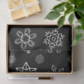 Weiße Schneeflocken an schwarzen Weihnachten Seidenpapier (Geschenk)
