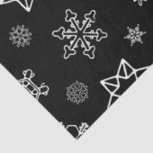 Weiße Schneeflocken an schwarzen Weihnachten Seidenpapier (Ausschnitt)