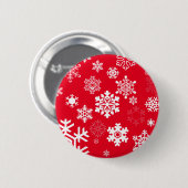 Weiße Schneeflocken - Anpassbare Hintergrundfarbe Button (Vorne & Hinten)