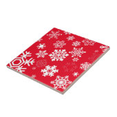 Weiße Schneeflocken - Anpassbare Hintergrundfarbe Fliese (Seite)