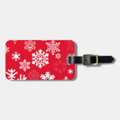 Weiße Schneeflocken - Anpassbare Hintergrundfarbe Gepäckanhänger (Vorderseite horizontal)