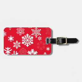 Weiße Schneeflocken - Anpassbare Hintergrundfarbe Gepäckanhänger