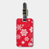 Weiße Schneeflocken - Anpassbare Hintergrundfarbe Gepäckanhänger (Vorderseite vertikal)
