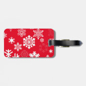 Weiße Schneeflocken - Anpassbare Hintergrundfarbe Gepäckanhänger (Rückseite horizontal)