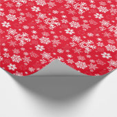 Weiße Schneeflocken - Anpassbare Hintergrundfarbe Geschenkpapier (Ecke)