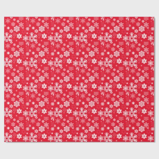 Weiße Schneeflocken - Anpassbare Hintergrundfarbe Geschenkpapier (Flach)