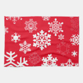 Weiße Schneeflocken - Anpassbare Hintergrundfarbe Handtuch (Horizontal)