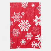 Weiße Schneeflocken - Anpassbare Hintergrundfarbe Handtuch (Vertikal)