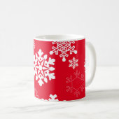 Weiße Schneeflocken - Anpassbare Hintergrundfarbe Kaffeetasse (VorderseiteRechts)