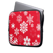 Weiße Schneeflocken - Anpassbare Hintergrundfarbe Laptopschutzhülle (Vorderseite Links)
