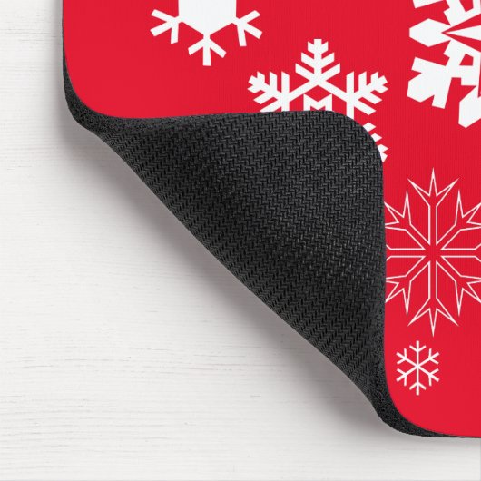 Weiße Schneeflocken - Anpassbare Hintergrundfarbe Mousepad (Ecke)