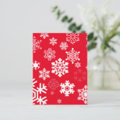 Weiße Schneeflocken - Anpassbare Hintergrundfarbe Postkarte (Stehend Vorderseite)