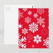 Weiße Schneeflocken - Anpassbare Hintergrundfarbe Postkarte (Vorne/Hinten)