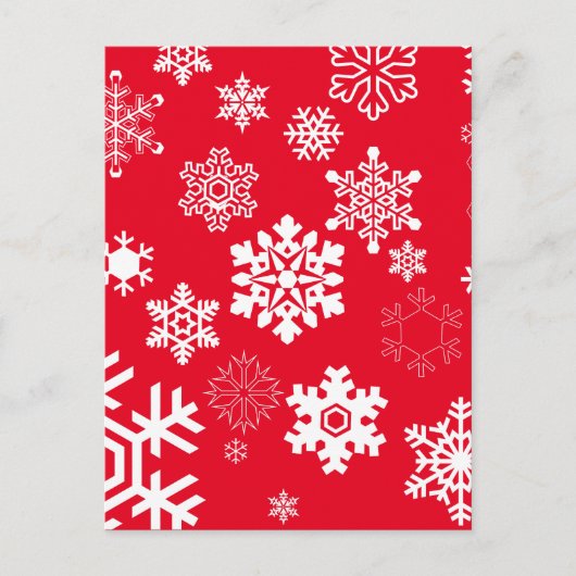 Weiße Schneeflocken - Anpassbare Hintergrundfarbe Postkarte (Vorderseite)