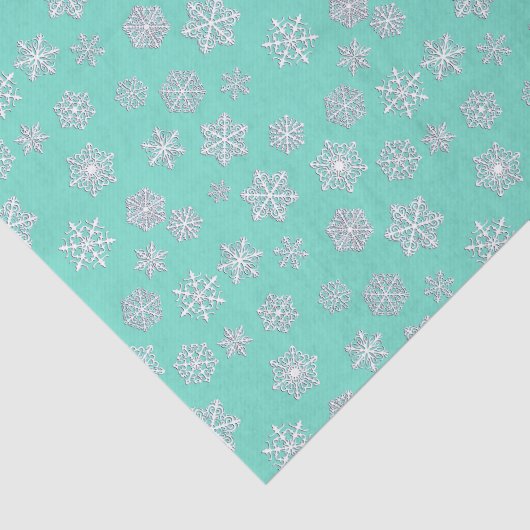 Weiße Schneeflocken auf Aquarell Seidenpapier (Ausschnitt)