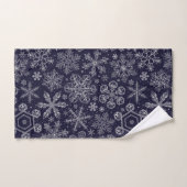 Weiße Schneeflocken auf blau Badhandtuch Set (Handtuch)