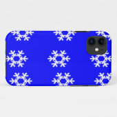 Weiße Schneeflocken auf blau Case-Mate iPhone Hülle (Rückseite (Horizontal))