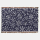 Weiße Schneeflocken auf blau Decke (Vorderseite)