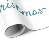 Weiße Schneeflocken auf blau Geschenkpapier (Rolleneckpunkt)