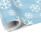 Weiße Schneeflocken auf blau Geschenkpapier (Rolleneckpunkt)
