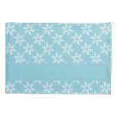 Weiße Schneeflocken auf blau Kissenbezug (Rückseite)