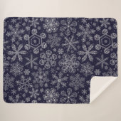 Weiße Schneeflocken auf blau Sherpadecke (Vorderseite (Horizontal))