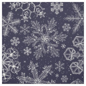 Weiße Schneeflocken auf blau Stoff (Muster)