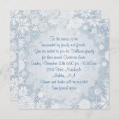Weiße Schneeflocken auf blauem Einladung (Vorne/Hinten)