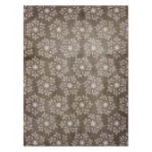 Weiße Schneeflocken auf braunem Tablett Tischdecke (Vorderseite)