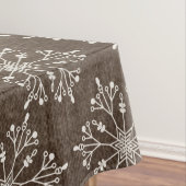 Weiße Schneeflocken auf braunem Tablett Tischdecke (Beispiel)