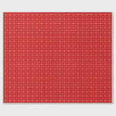 Weiße Schneeflocken auf dem Roten Hintergrund Weih Geschenkpapier (Flach)