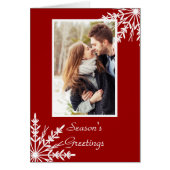 Weiße Schneeflocken auf den Grüßen der Roten Jahre (Vorne)