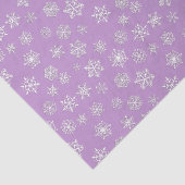 Weiße Schneeflocken auf einem lila Hintergrund Seidenpapier (Ausschnitt)