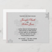 Weiße Schneeflocken auf Einladung zum Hochzeitsfei (Vorne/Hinten)