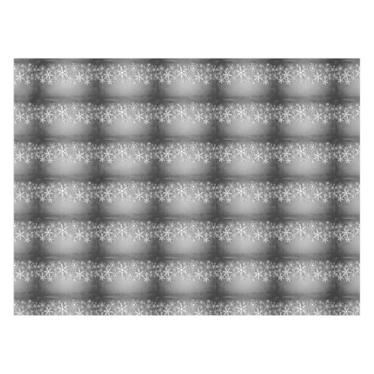 Weiße Schneeflocken auf grauem, christlichem Tisch Tischdecke (Vorderseite (Horizontal))