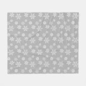 Weiße Schneeflocken auf grauem Fleece Blanket (Vorderseite (Horizontal))