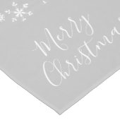 Weiße Schneeflocken auf grauem Weihnachtsmuster Kurzer Tischläufer (Ecke)