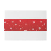 Weiße Schneeflocken auf rotem Einladungsbanderole (Rückseitenbeispiel)